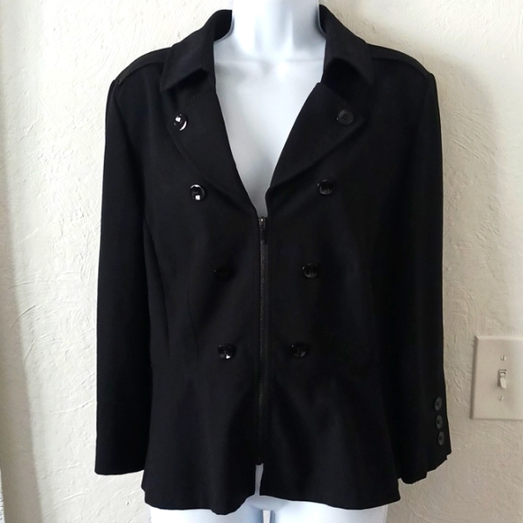 Tahari Auther S. Levine Black Blazer Jacket Size 14 - Picture 1 of 13